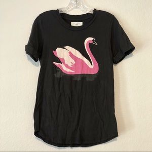 Anthropologie swan comfy tee